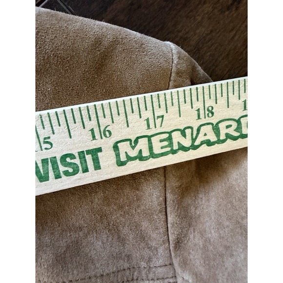 Bernardo Suede Jacket Women's Size Large Button Front Tan Fully Lined - Picture 14 of 14